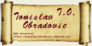 Tomislav Obradović vizit kartica